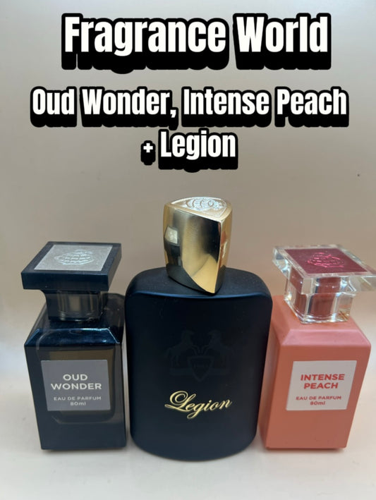 Fragrance World Oud Wonder, Intense Peach + Legion