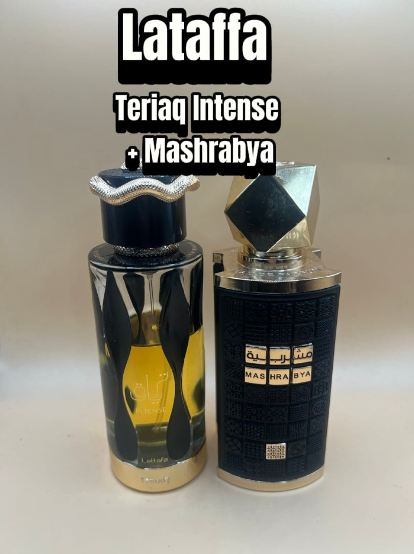 New Lataffa Bundle ~ Teriaq Intense and Mashrabya (2ml samples)
